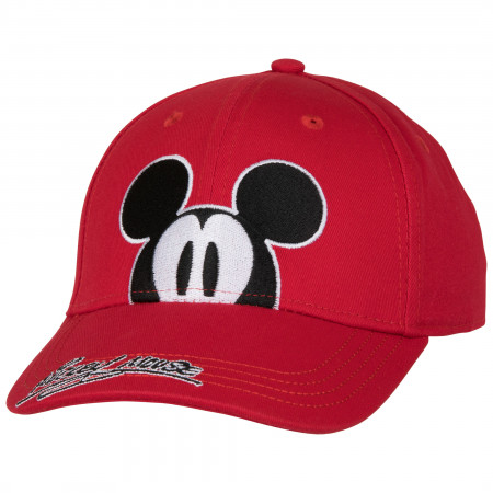 Mickey Mouse Peeking Red Colorway Youth Cap